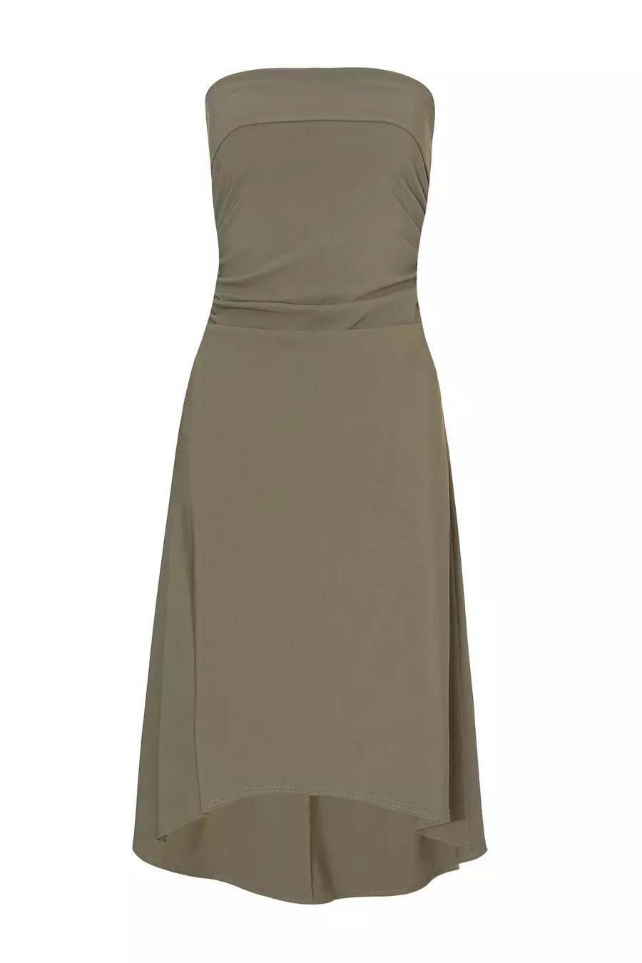 Petite Khaki Bandeau Midi Dress | Quiz Clothing