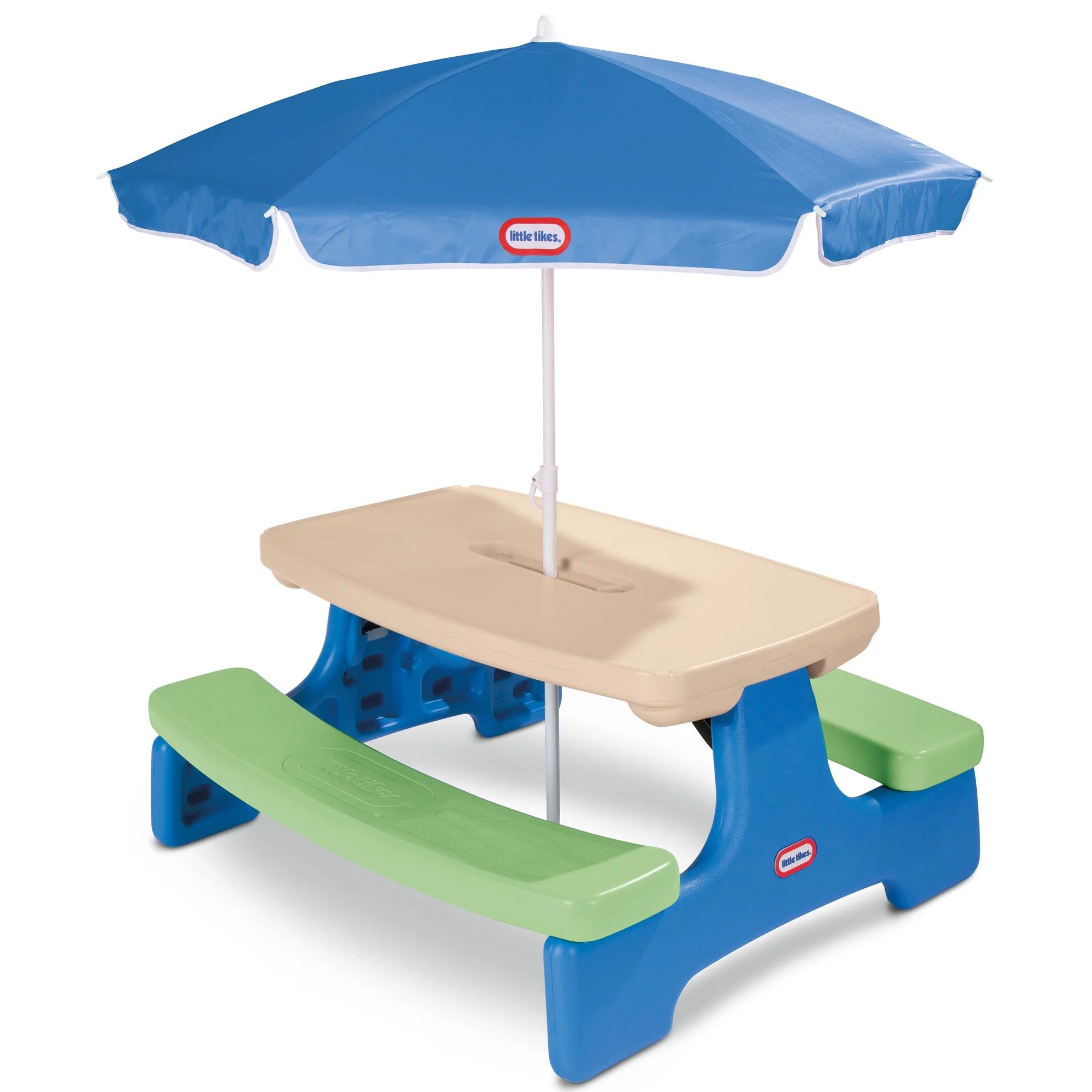 Little Tikes Easy Store Kids Picnic Table with Umbrella - Walmart.com | Walmart (US)