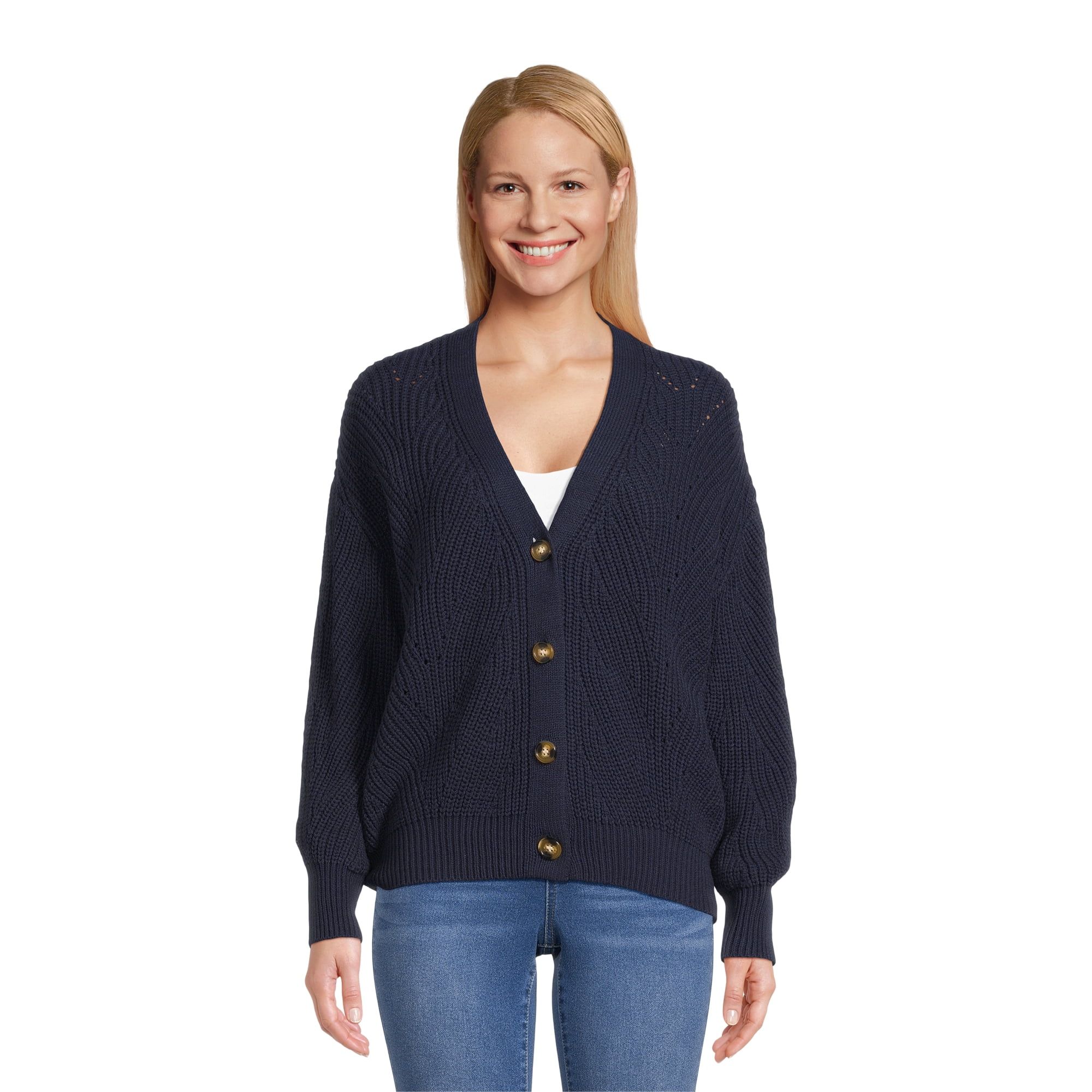 Time and Tru Women's Boyfriend Cardigan, Sizes XS-XXXL | Walmart (US)