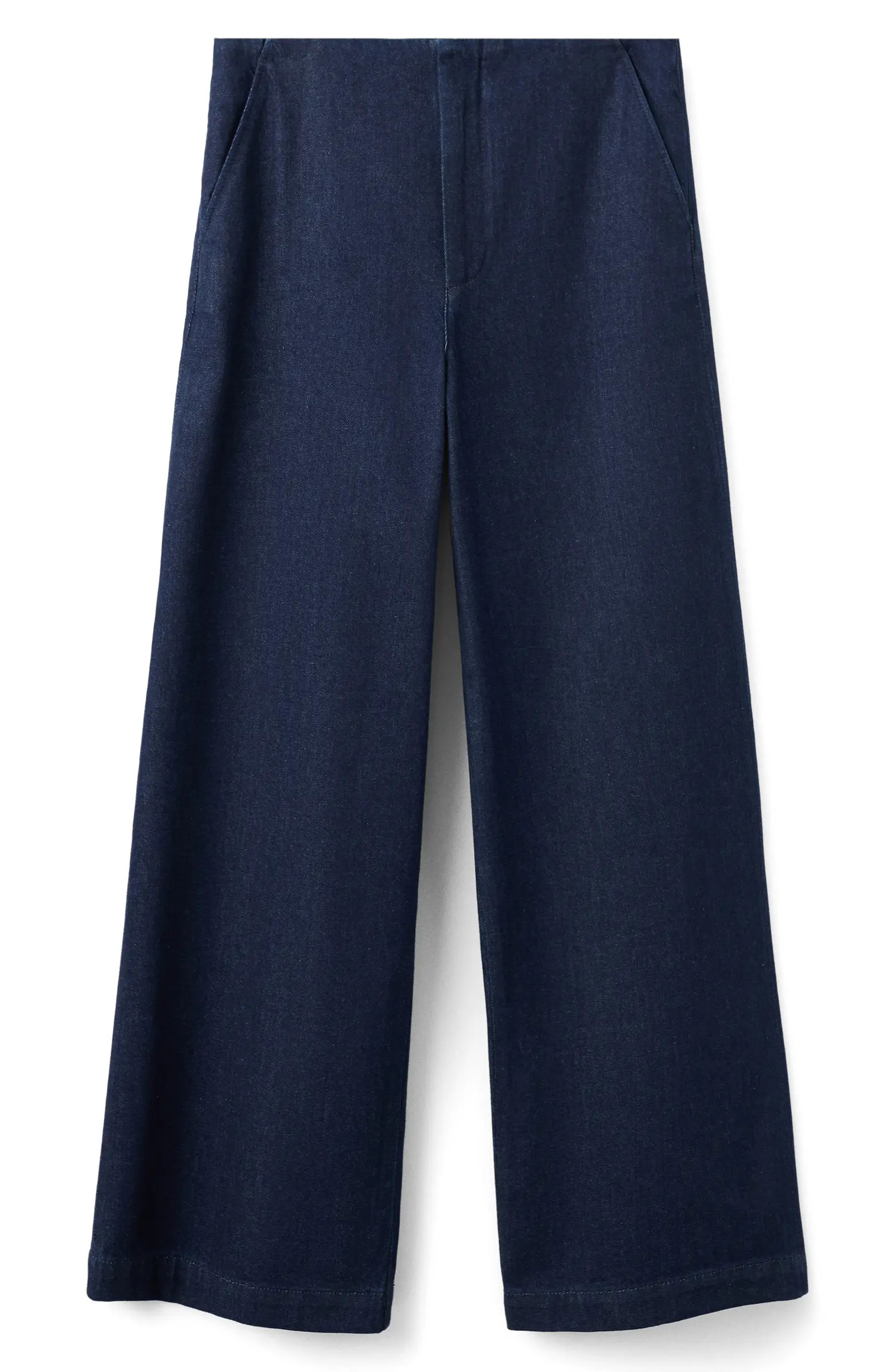 Flat Front Mid Rise Wide Leg Jeans | Nordstrom