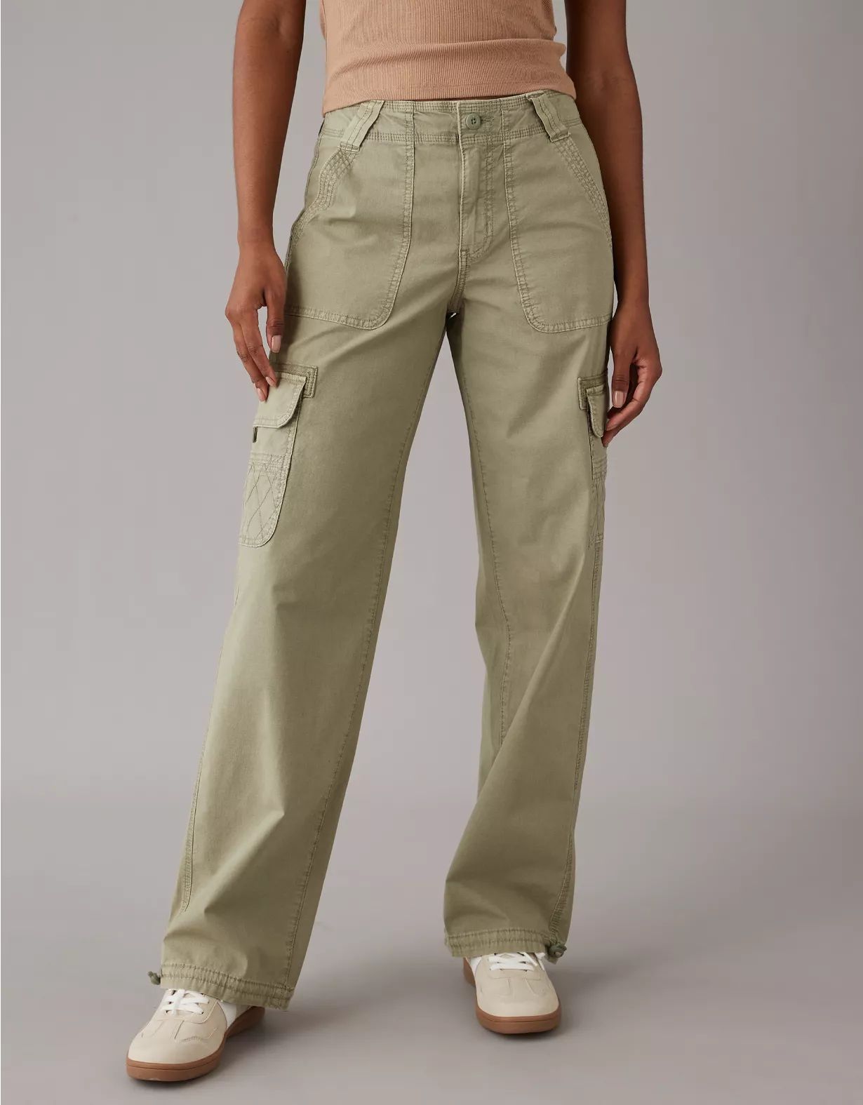 AE Snappy Stretch High-Waisted Baggy Cargo Jogger | American Eagle Outfitters (US & CA)