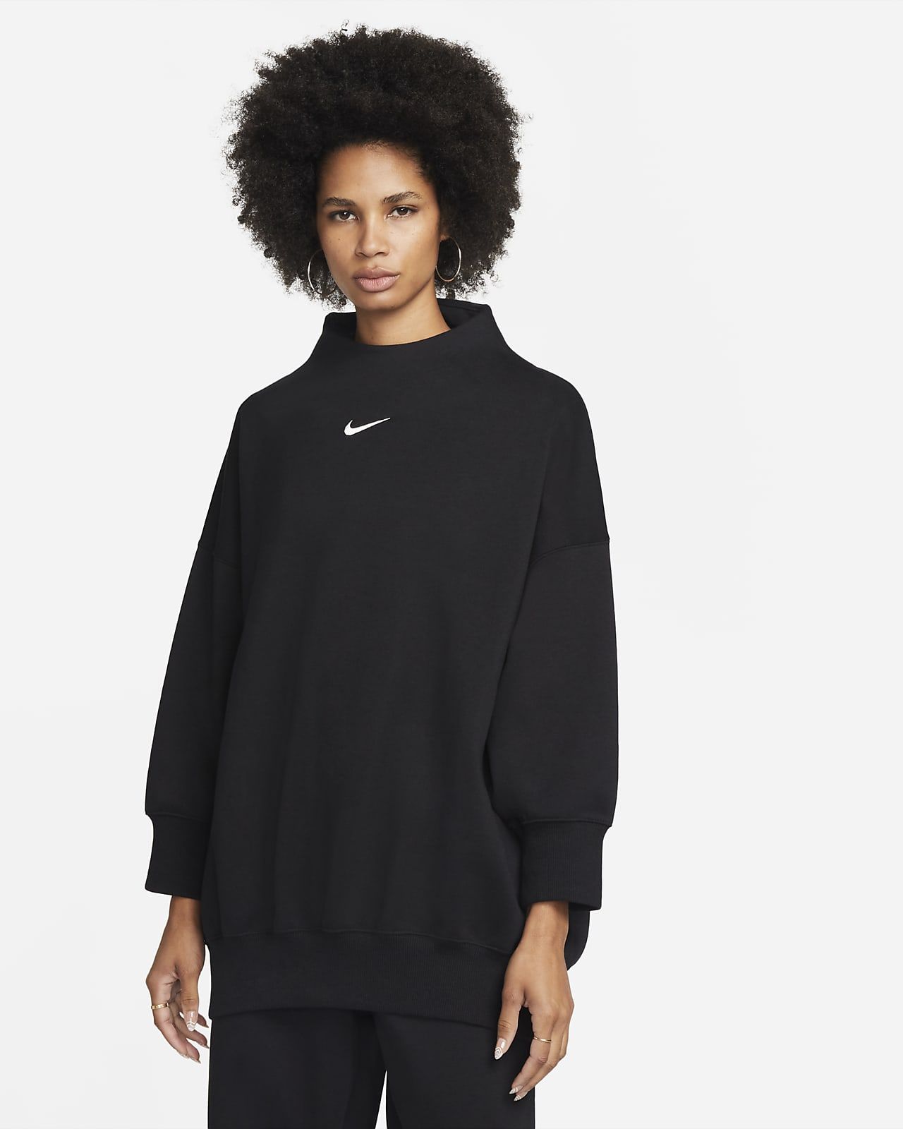 Women's Over-Oversized Mock-Neck 3/4-Sleeve Sweatshirt | Nike (US)