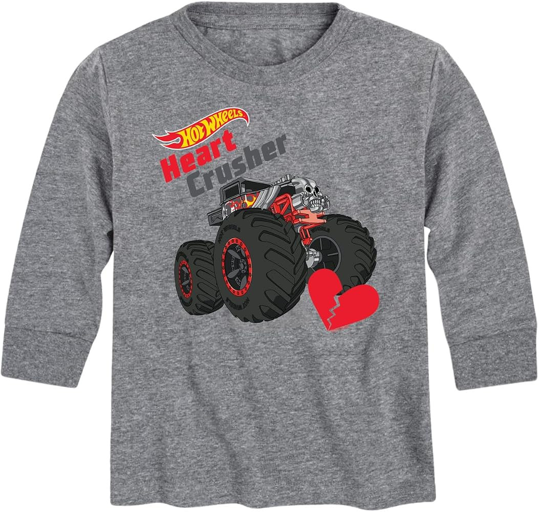 Hot Wheels - Valentine's Heart Crusher - Toddler and Youth Long Sleeve Graphic T-Shirt | Amazon (US)