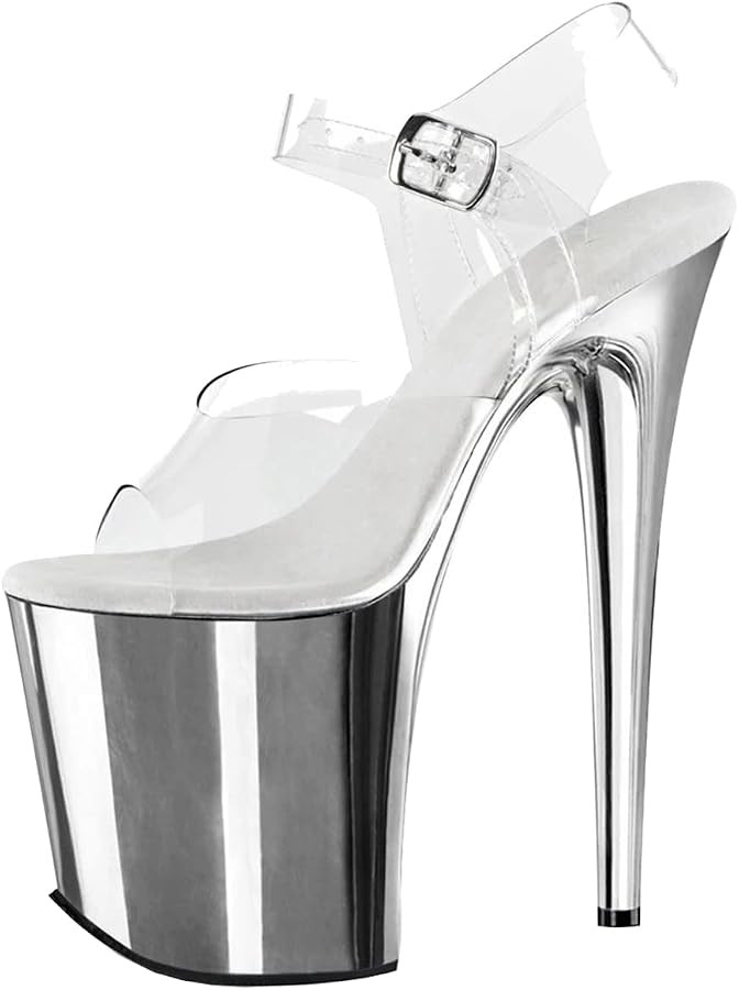 Roimaash Fancy Women 20CM Heel Clear Pole Dance Sandals | Amazon (CA)
