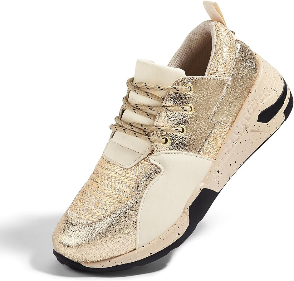 LUCKY STEP Women's High Heel Wedge Sneakers Fashion Cliff Platform Retro Lace Up Casual Shoes | Amazon (US)