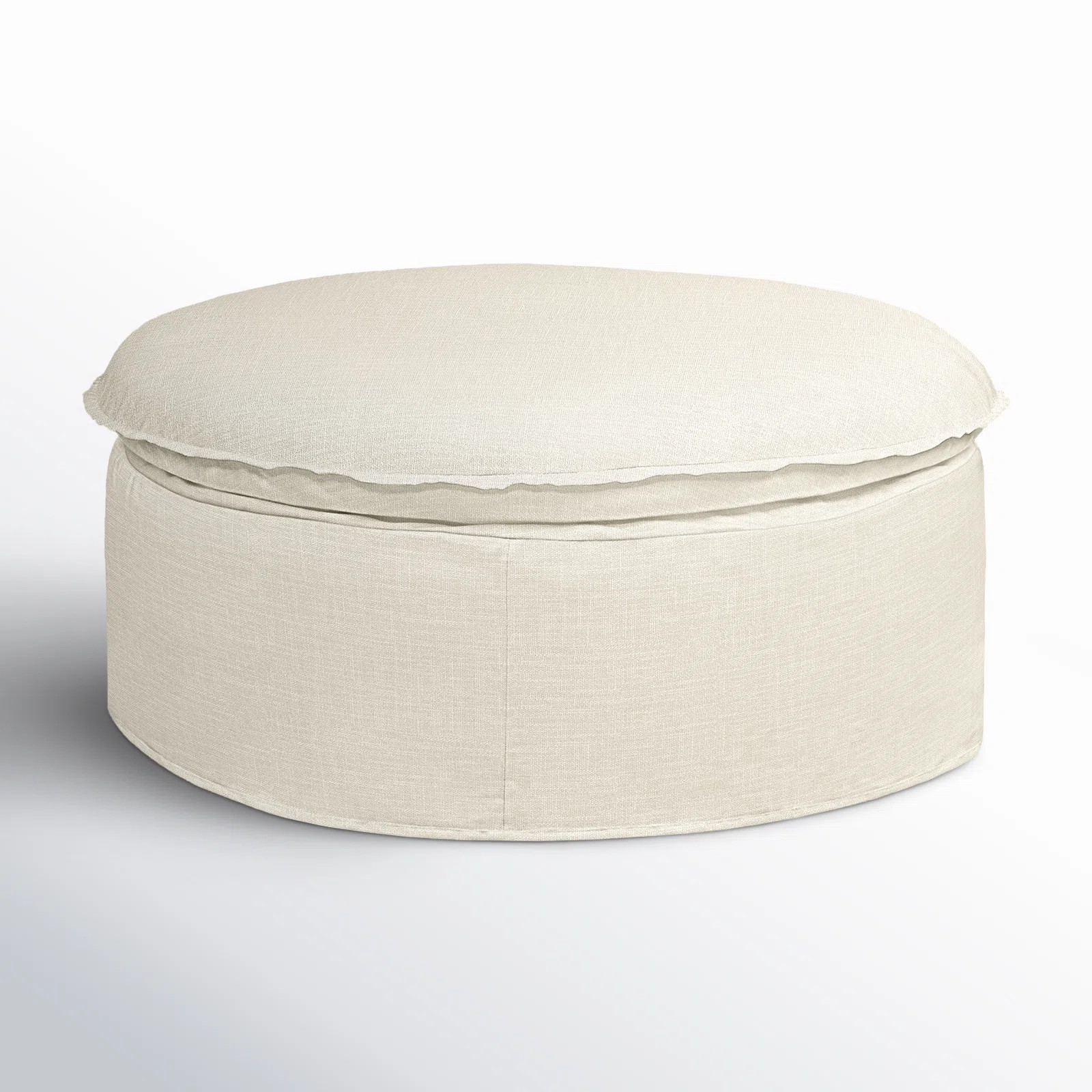 Bellatrix Slipcovered Round Ottoman | Wayfair North America