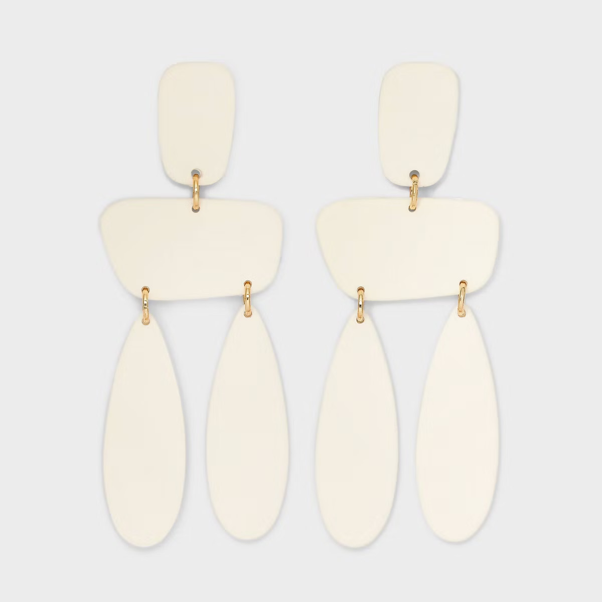 Flat Geometric Drop Earrings - Universal Thread™ Ivory | Target