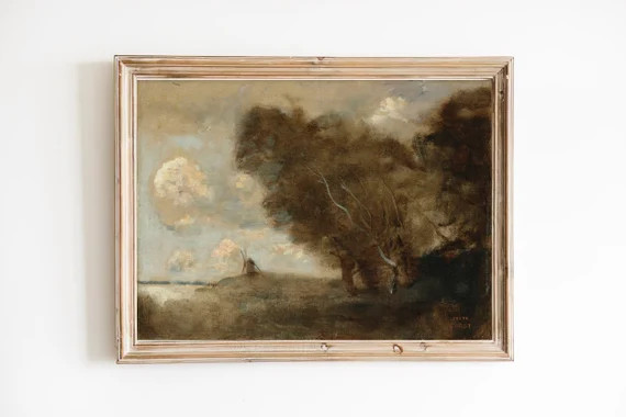 FREE SHIPPING  Landscape Tree on the Shore Oil Painting | Etsy | Etsy (UK)