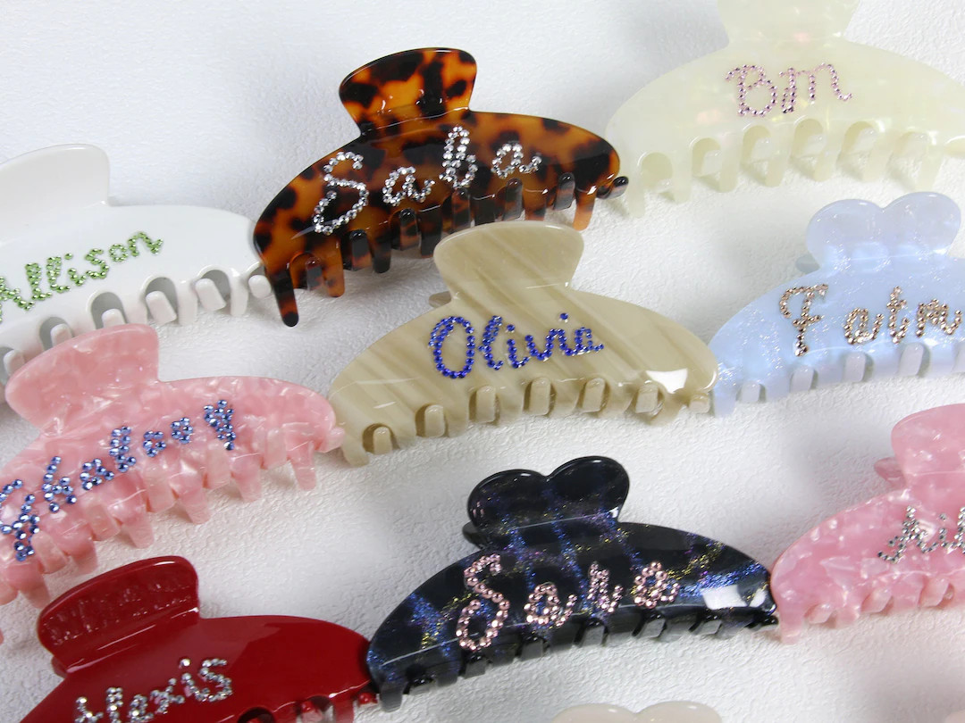 Custom Rhinestone Name Hair Claw Clips,personalized Hair Claw,hair Clips, Hair Accessories,name H... | Etsy (US)