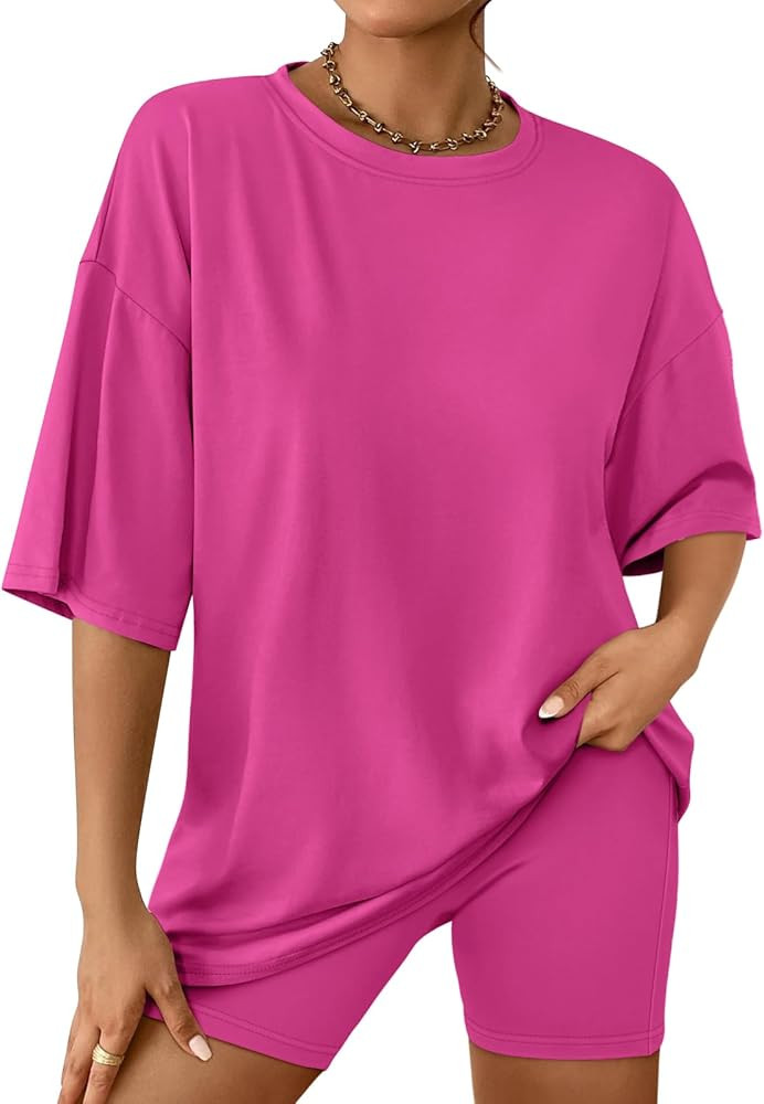 AUTOMET Womens 2 Piece Sets Summer Outfits 2025 Two Piece Lounge Set Matching Clothing Oversized ... | Amazon (US)