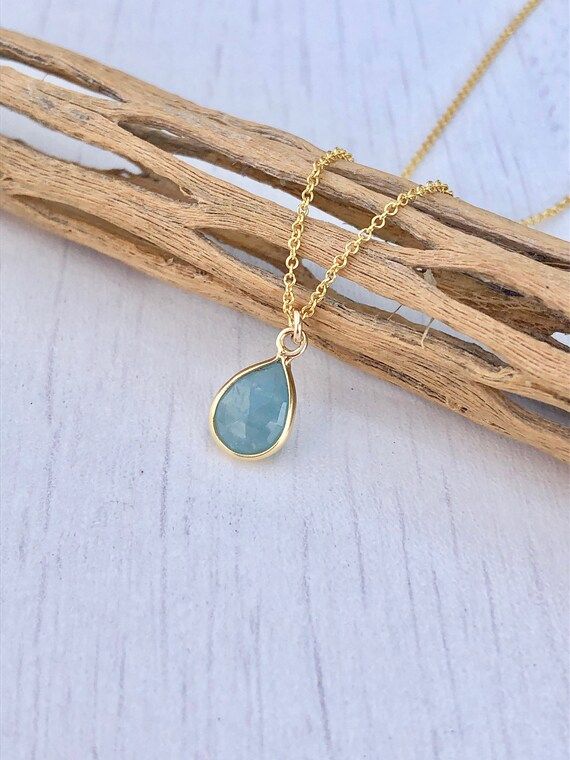 Aquamarine Necklace March Birthstone Minimal Aquamarine | Etsy | Etsy (US)