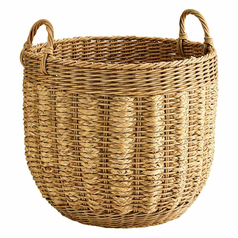 Lunelle Round Water Hyacinth Basket, Large | At Home