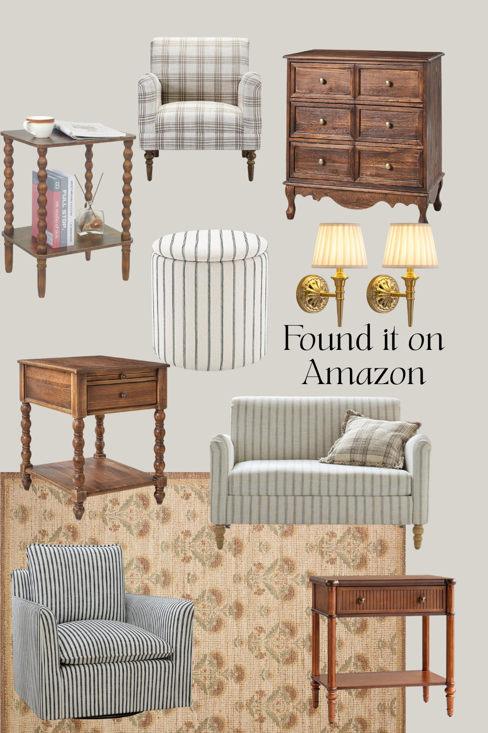 Affordable home finds on Amazon, amazon dupes, designer look for less, save vs splurge, luxury home decor budget, high end look for less, aesthetic home finds, chic home decor cheap, expensive taste on a budget, target home dupes, serena and lily dupe, restoration hardware look for less, neutral home decor, amazon home favorites, budget friendly styling, striped swivel chair, striped ottoman, battery operated sconce 

 #LTKHome #LTKSaleAlert #LTKFindsUnder100