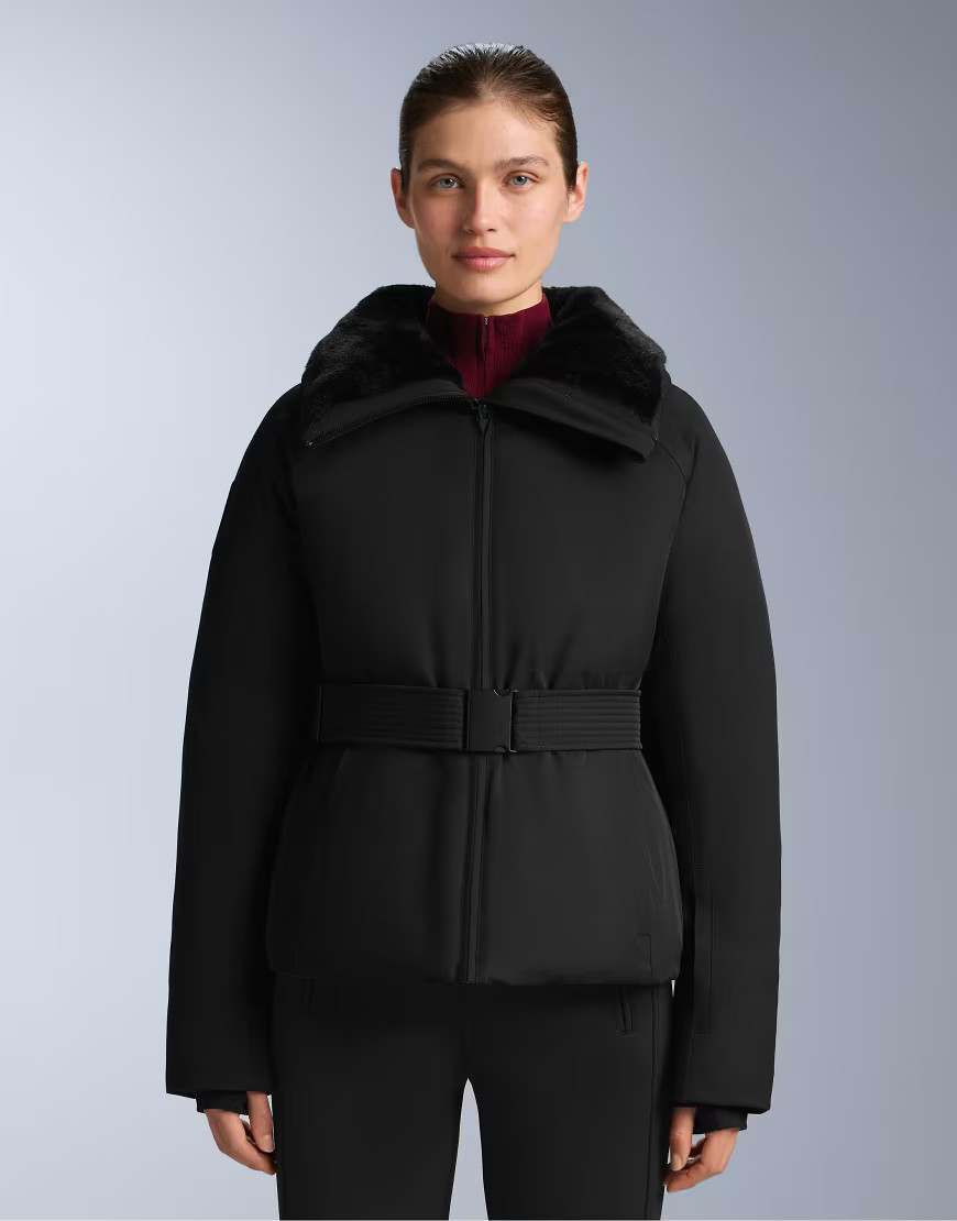 OYSHO Primaloft® ski waterproof padded jacket in black | ASOS (Global)