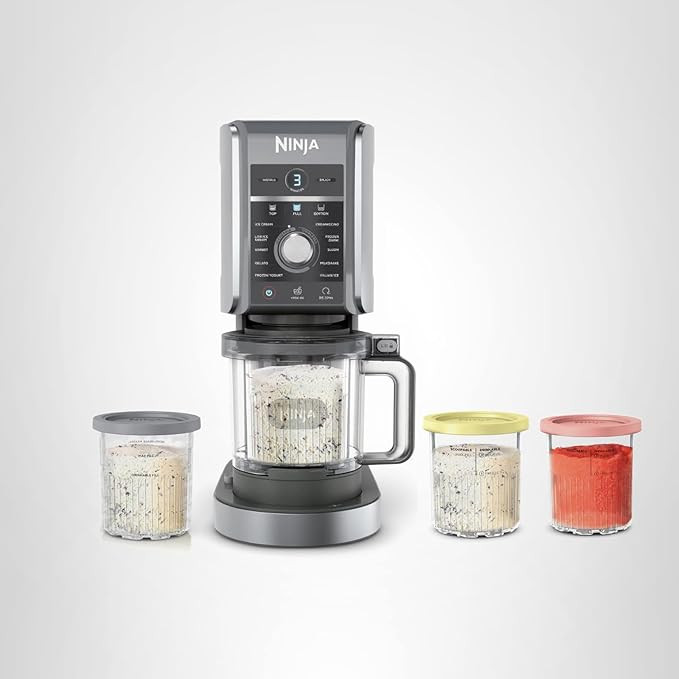 Ninja CREAMi Deluxe Ice Cream & Frozen Treat Maker, Includes (4) Family-Sized 24 oz. Tubs, for Ic... | Amazon (US)