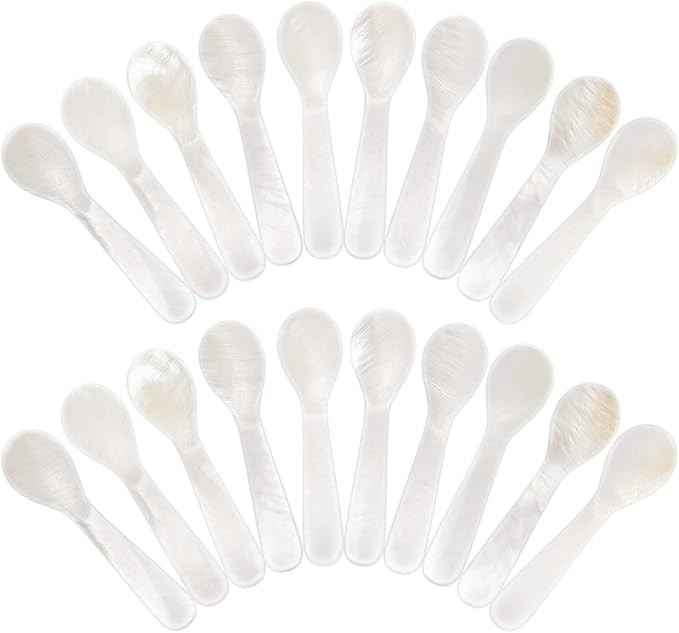Set of Caviar Spoons Shell Spoon Mother of Pearl Caviar Spoons W Round Handle for Caviar, Egg, Ic... | Amazon (US)