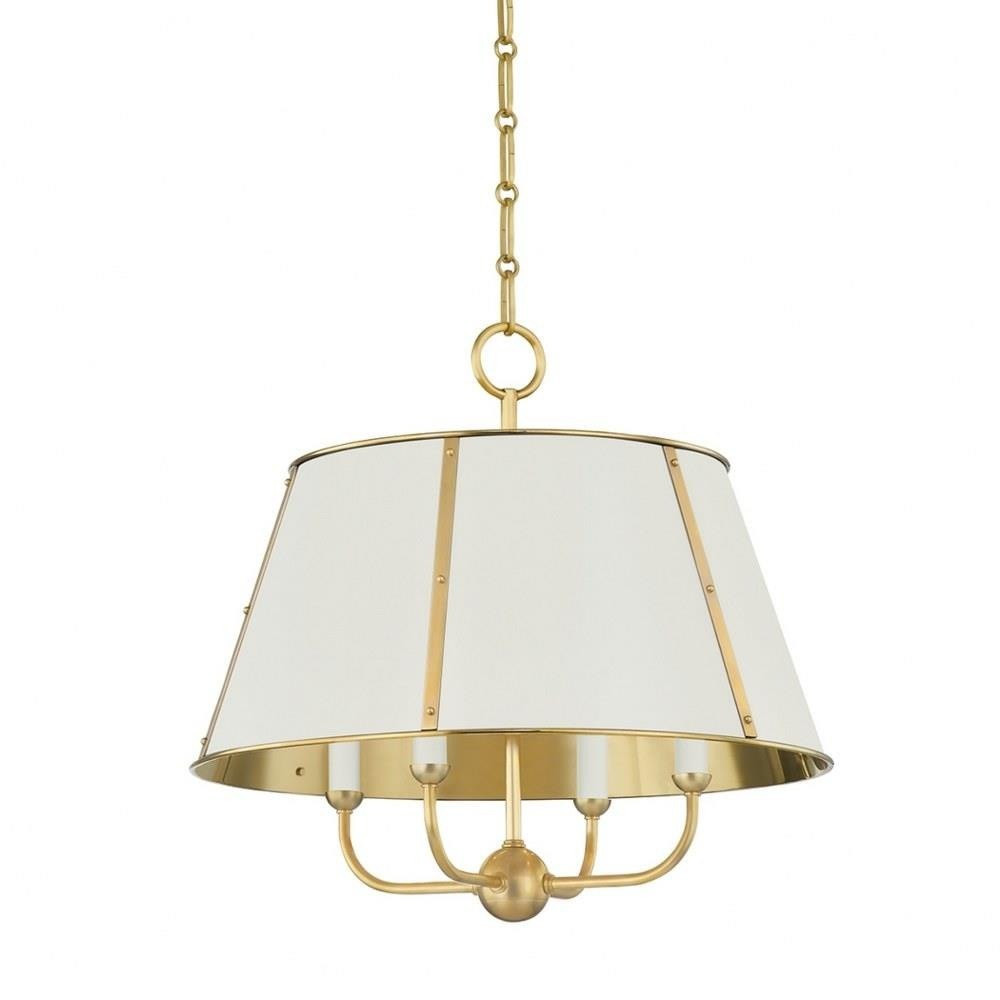 Traditional Four Light Chandelier-Aged Brass Finish-Off-White Shade Color Bailey Street Home 116-... | Walmart (US)