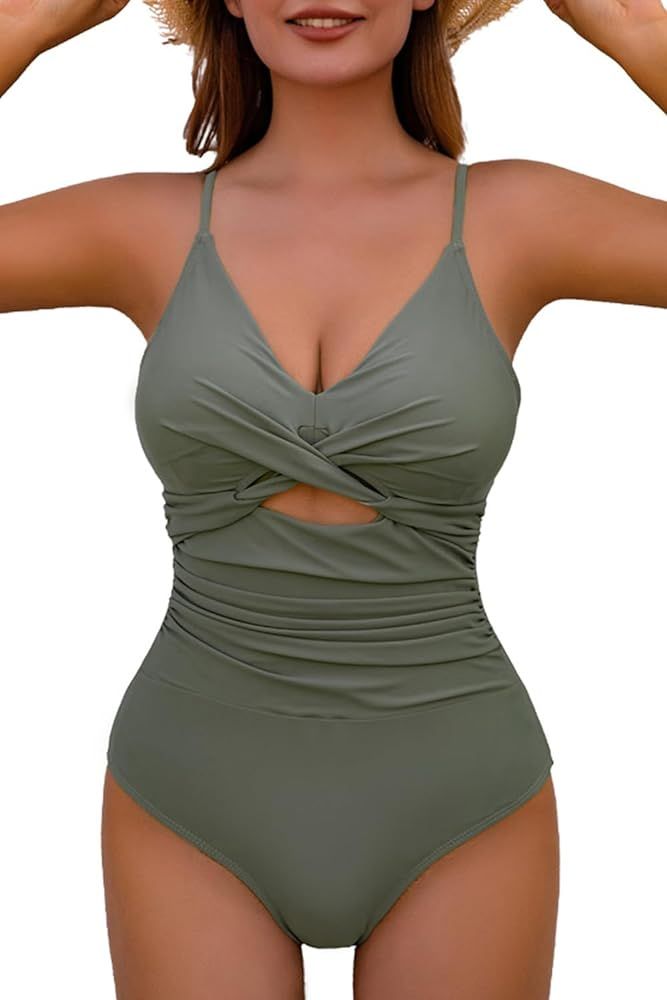 COCOPEAR Sexy Cutout One Piece Swimsuit Women Adjustable Shoulder Straps Bathing Suit for Women P... | Amazon (US)
