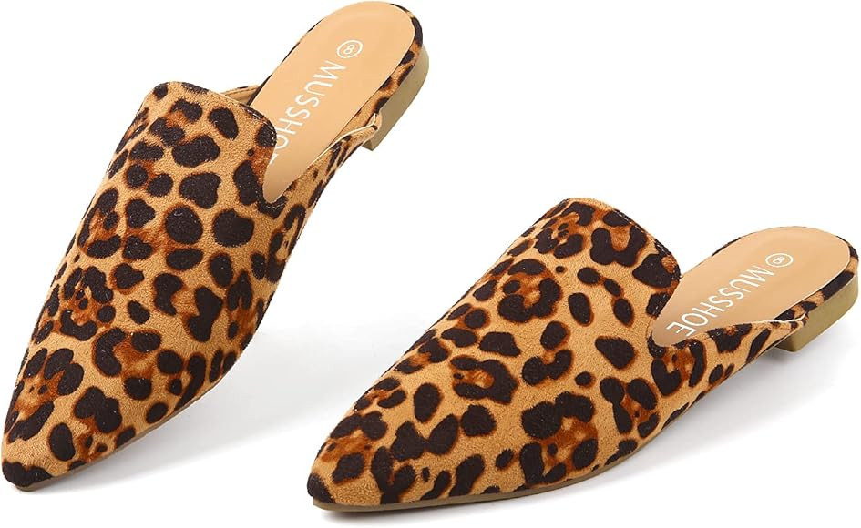 MUSSHOE Mules for Women Slip On Comfortable Pointed Toe Womens Loafers Women's Flats for Women's ... | Amazon (US)