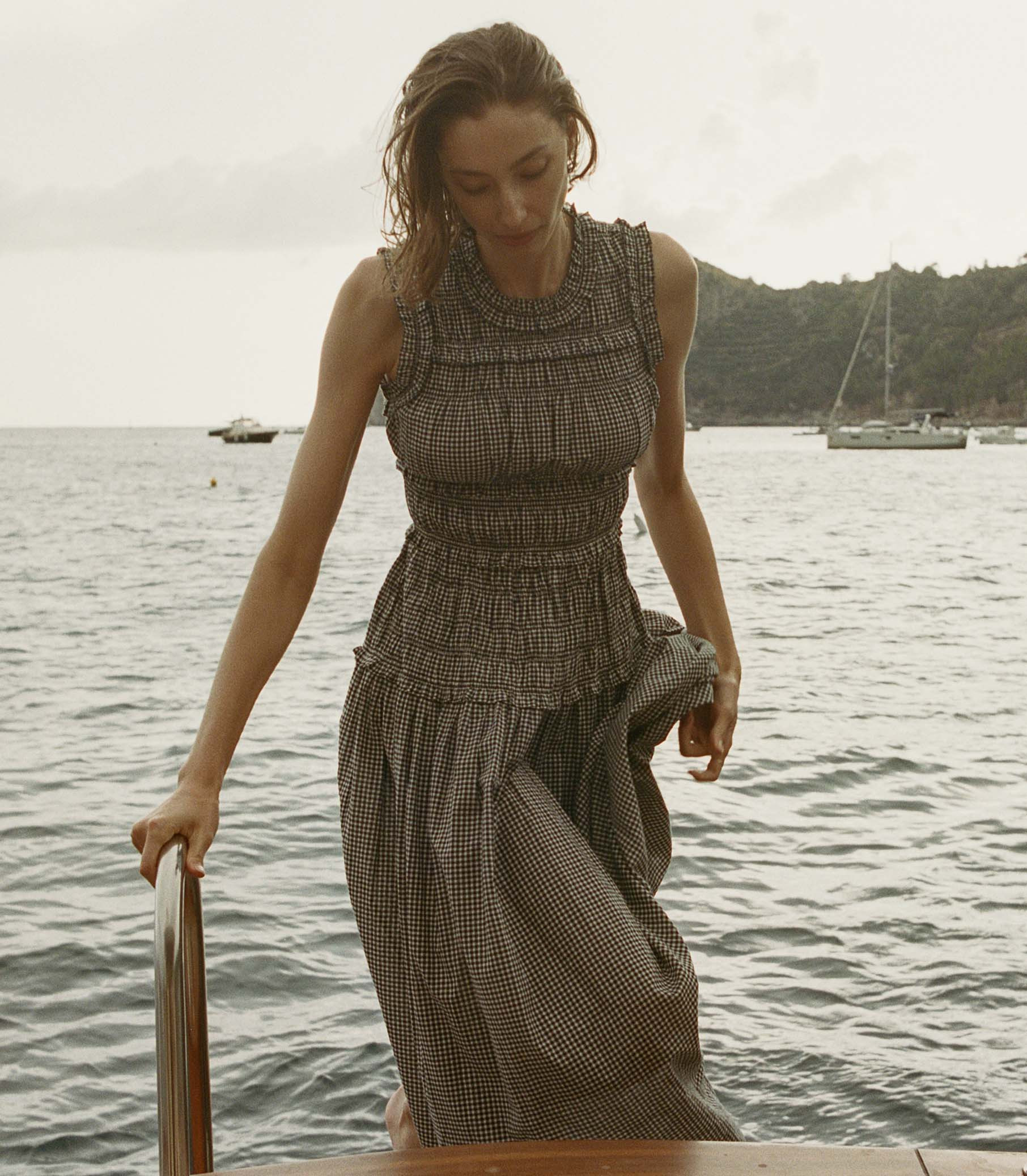 Mallory Dress - La Maddalena Gingham | DÔEN | DOEN