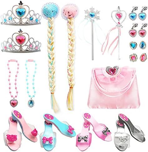 Princess Dress Up Toys Shoes Princess Jewelry Pretend Play, Limited Princess Braids for Free, Cro... | Amazon (US)