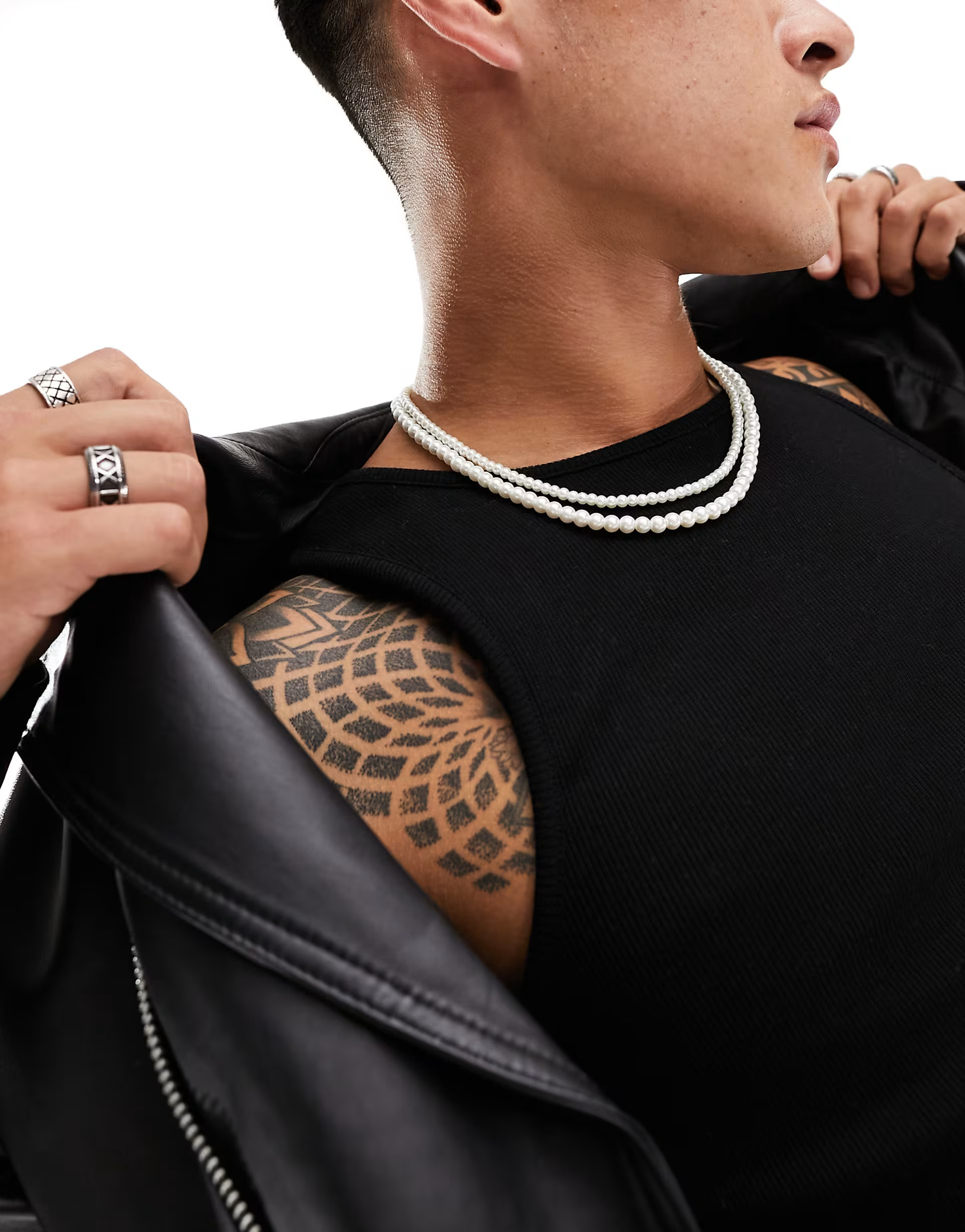 ASOS DESIGN 4mm and 6mm double row faux pearl necklace | ASOS (Global)