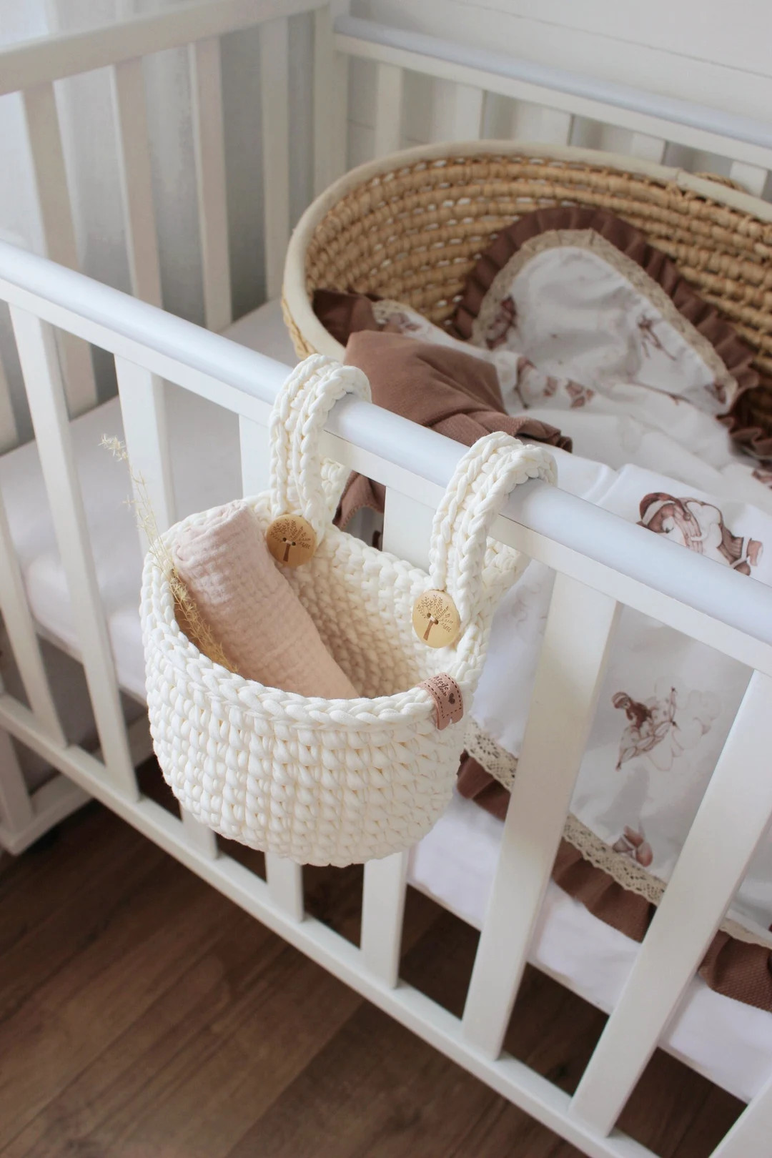 Hanging Basket Baby Bed, Crib Organizer, Knitted Basket - Etsy | Etsy (US)