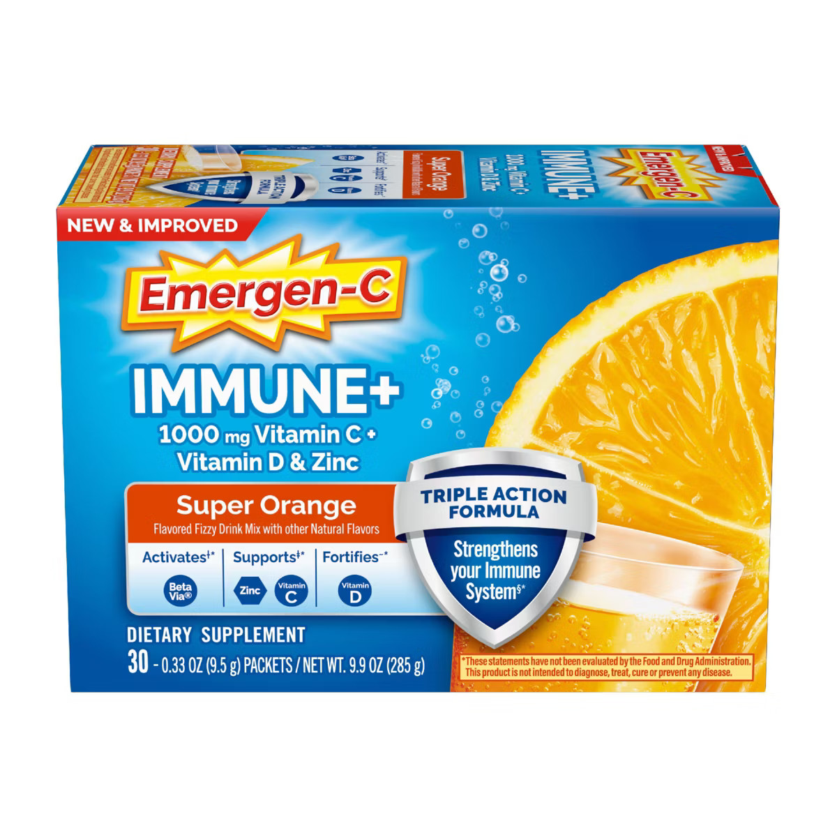 Emergen-C Immune+ Powder Drink Mix with Vitamin C - Super Orange | Target