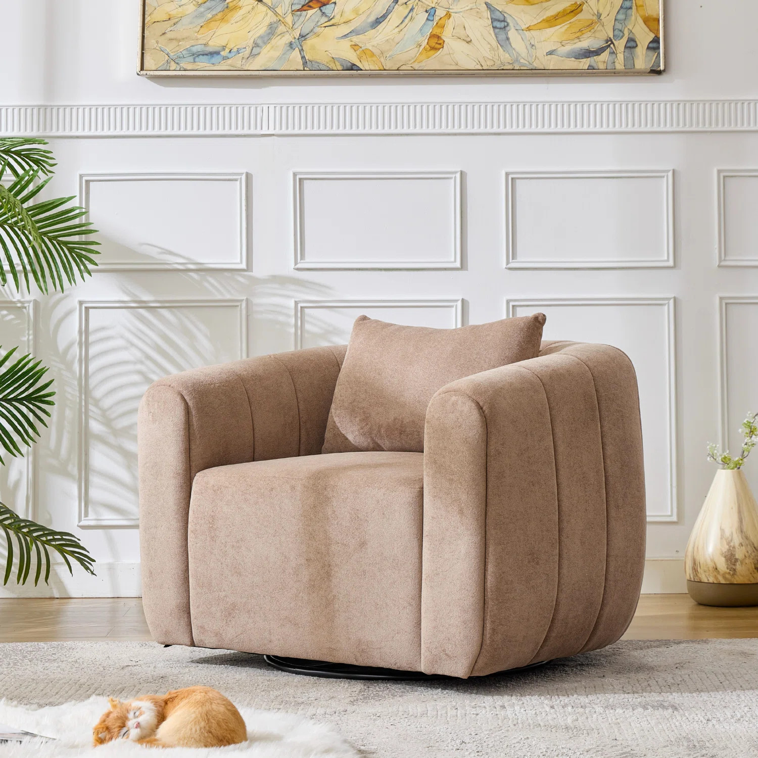 37” Wide Upholstered Swivel Chair | Wayfair North America