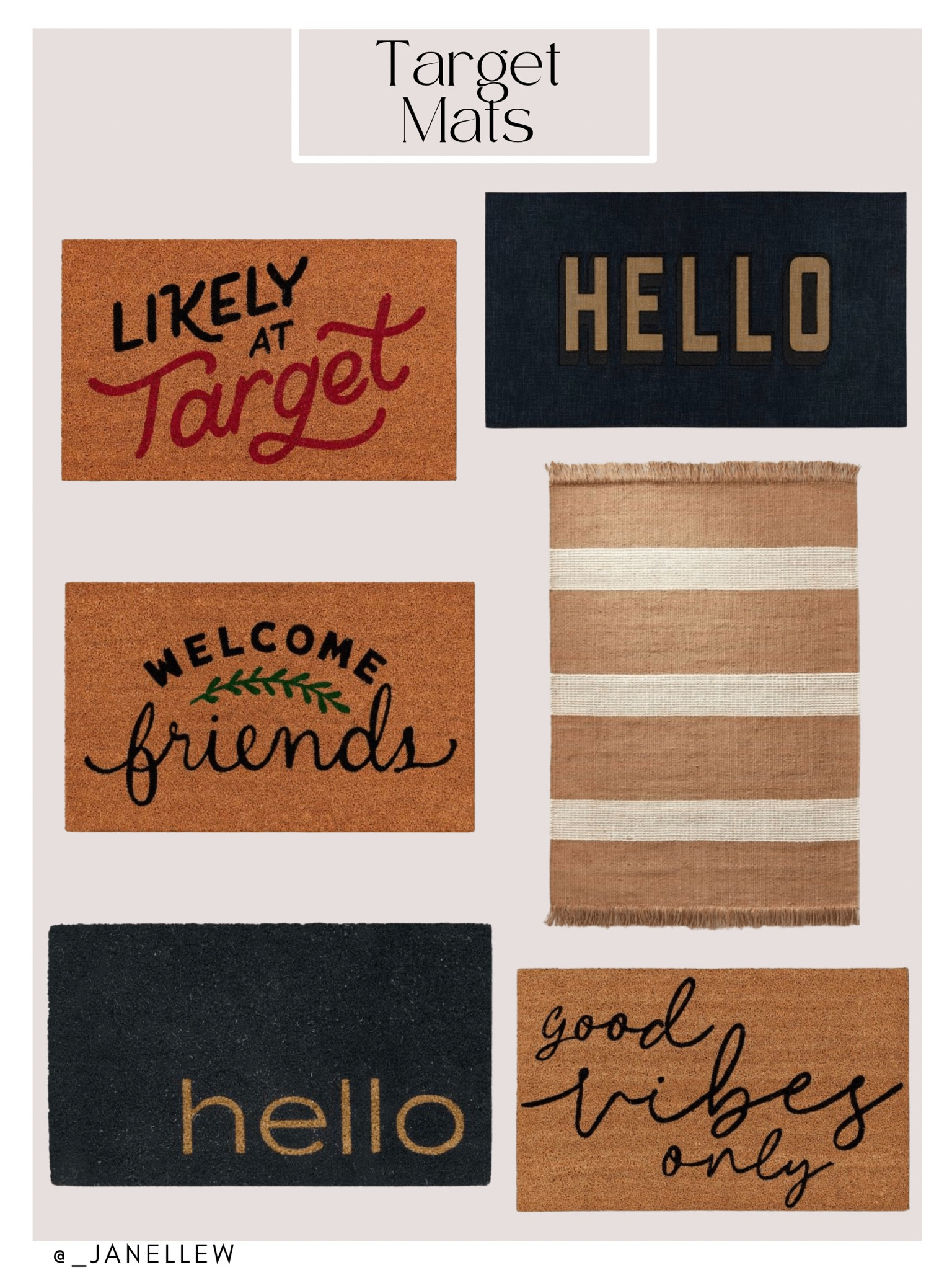 If I had many doors that lead outside, I would make sure to place a mat next to each. These are too cute and they’re all under $50!!

•Follow for more home decor!!•

#mats #outdoor #targetfind #targethome #homedecor #decor

#LTKunder50 #LTKstyletip #LTKhome