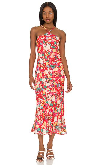 Halter Neck Maxi Dress in Painted Brush Garden | Revolve Clothing (Global)