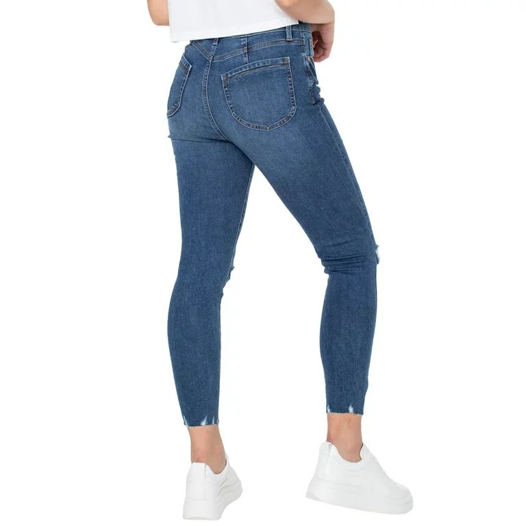 Celebrity Pink Women's Curvy Exposed Button Skinny Jeans | Walmart (US)