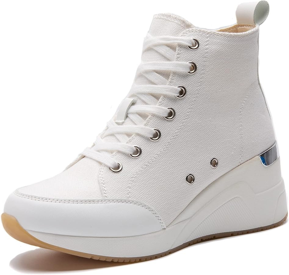 Cestfini Graffiti High Top Sneakers for Women Breathable White Black Platform Sneakers Lace up Wo... | Amazon (US)