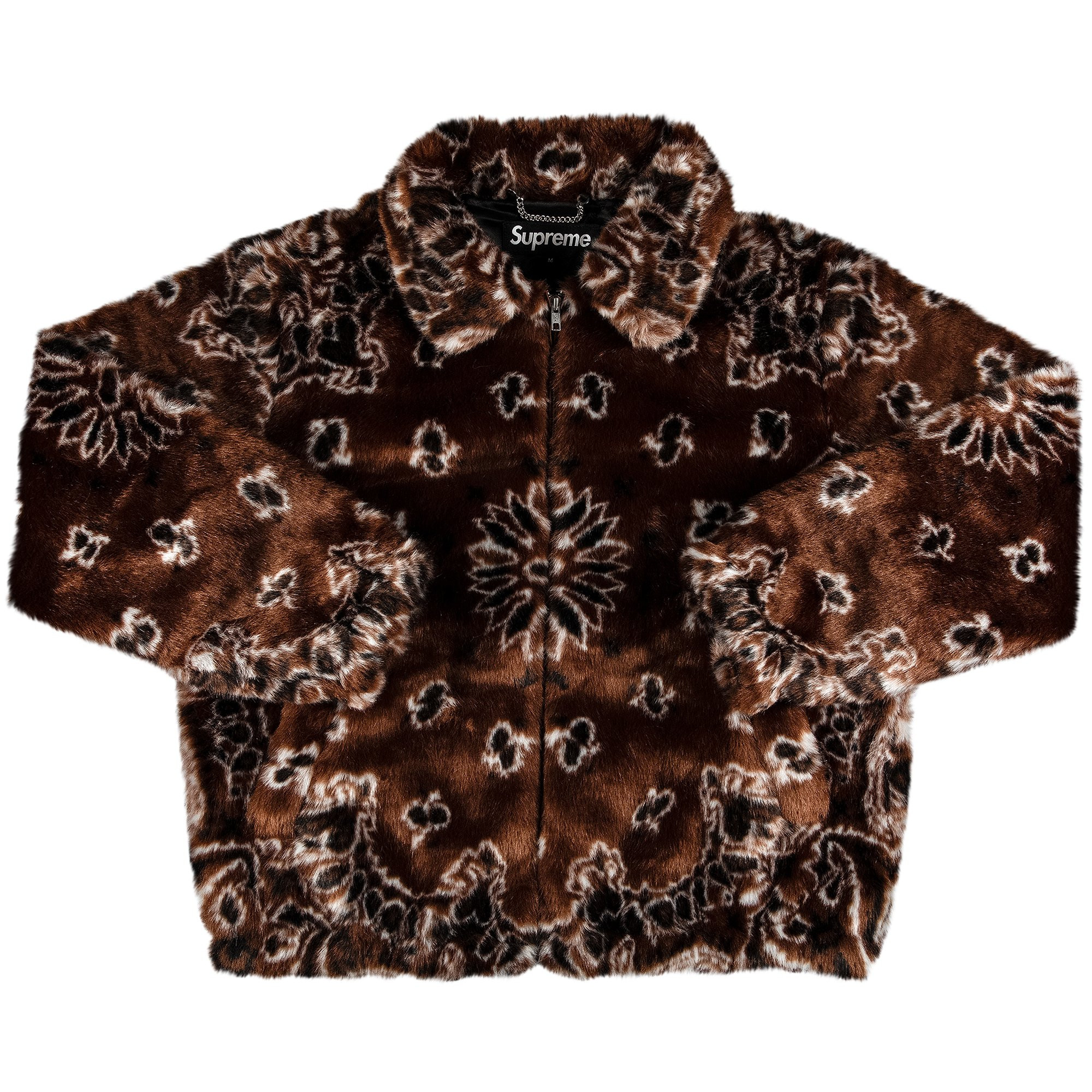 Supreme Bandana Faux Fur Bomber Jacket 'Brown' | Men's Size L | GOAT