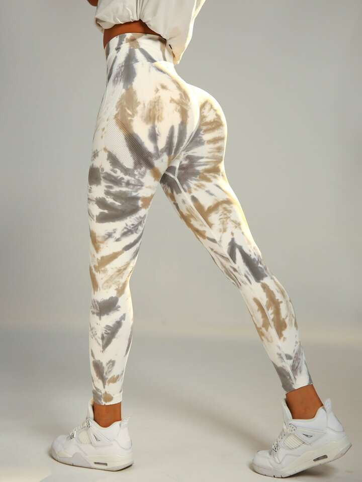 Tie Dye Wideband Waist Sports Leggings | SHEIN