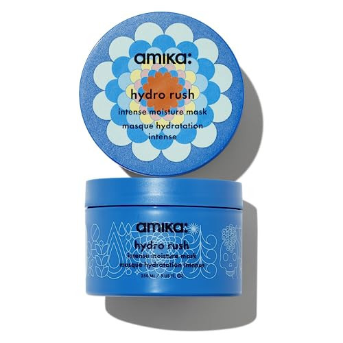 amika hydro rush intense moisture mask with hyaluronic acid | for dry, textured, or coarse low porosity hair types 2c-4c, for long-lasting hydration, 250ml | Amazon (US)