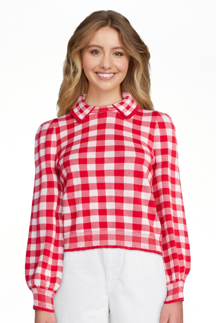 Free Assembly Women's Collared Sweater with Long Puff Sleeves, Midweight, Sizes XS-XXL | Walmart (US)