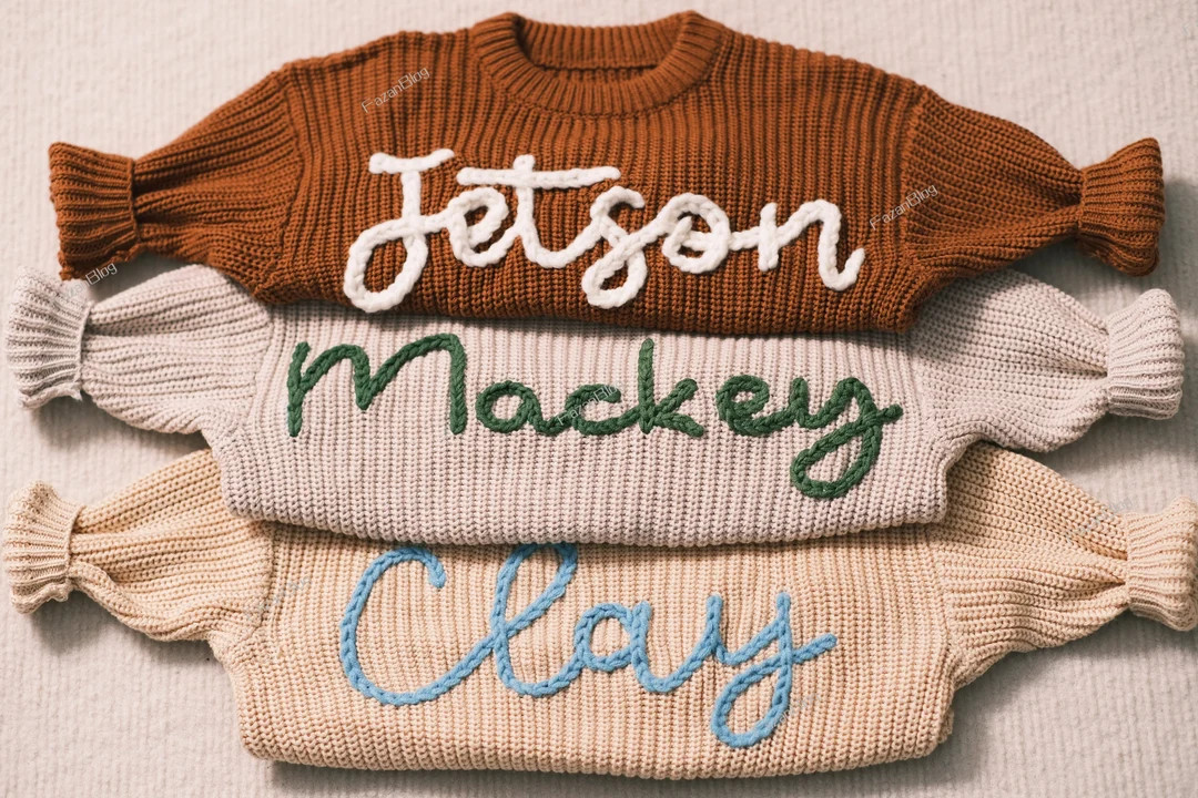 Adorable Personalized Baby Sweaters: Hand-embroidered With - Etsy | Etsy (US)