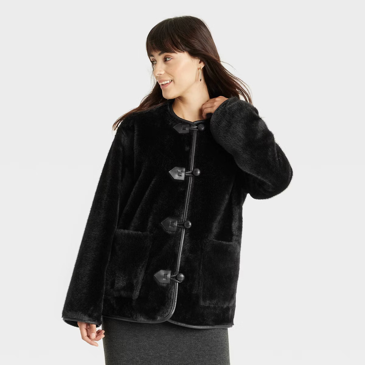 Women's Faux Fur Jacket - Universal Thread™ Black | Target