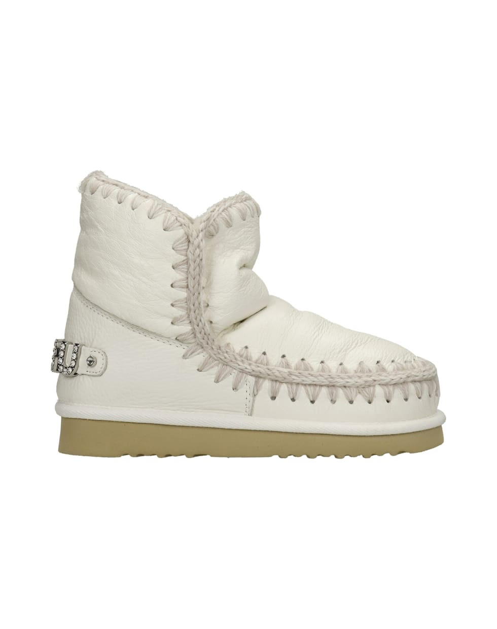 Eskimo 18 Low Heels Ankle Boots In White Leather | Italist