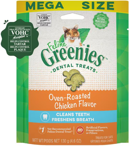 Greenies Feline Oven Roasted Chicken Flavor Adult Dental Cat Treats | Chewy.com