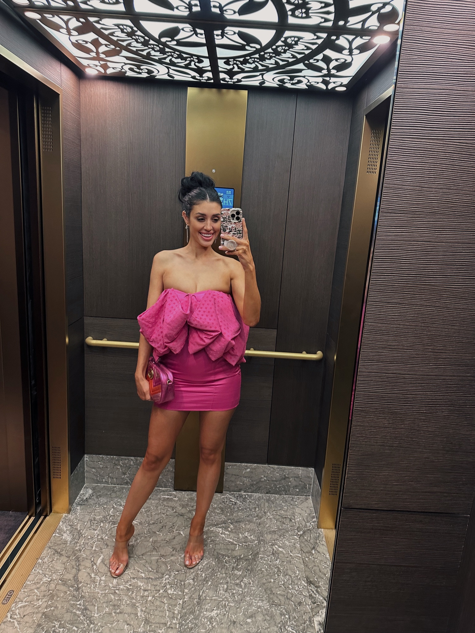 rotate pink bow dress Natalie Bow Dress by ROTATE