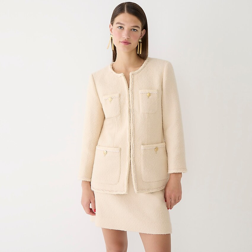 Long lady jacket in wool-bouclé tweed | J. Crew US