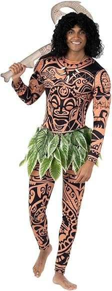 Morph, Maui Costume Adult Men, Tattoo Costume Men, Maui Leaf Skirt Men, Maui Tattoo Shirt, Maui H... | Amazon (US)