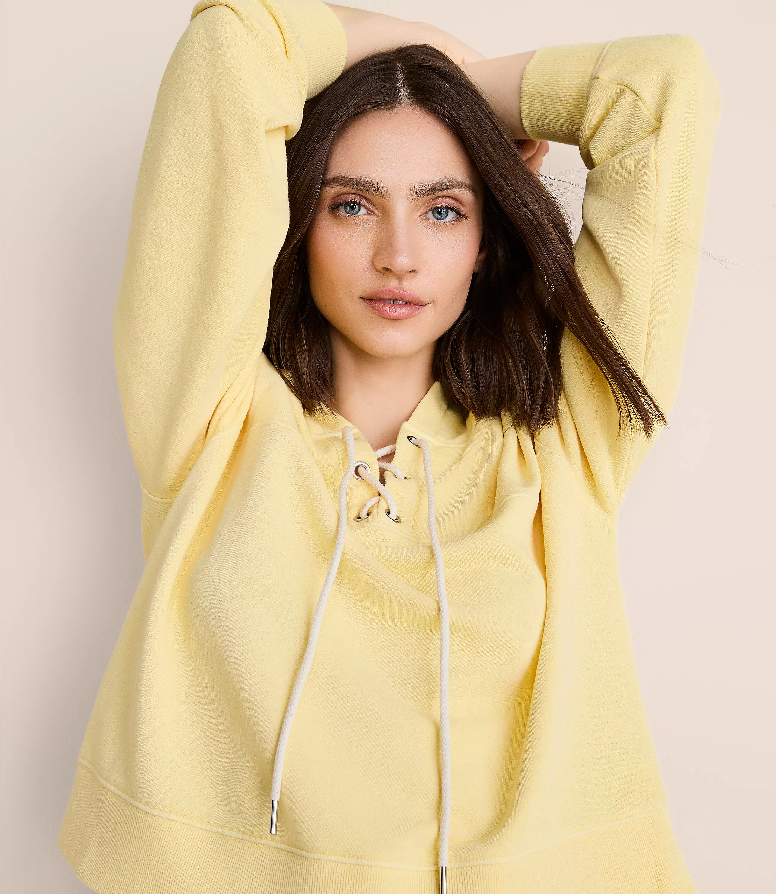 Petite Lou & Grey Terrysoft Lace Up Hoodie | LOFT