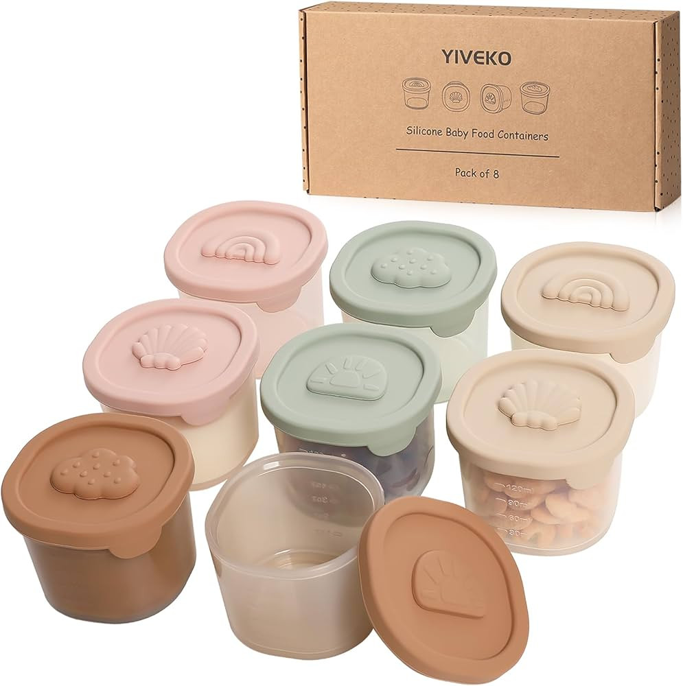 Recipientes de silicona para alimentos para bebés, recipientes de almacenamiento de alimentos pa... | Amazon (US)