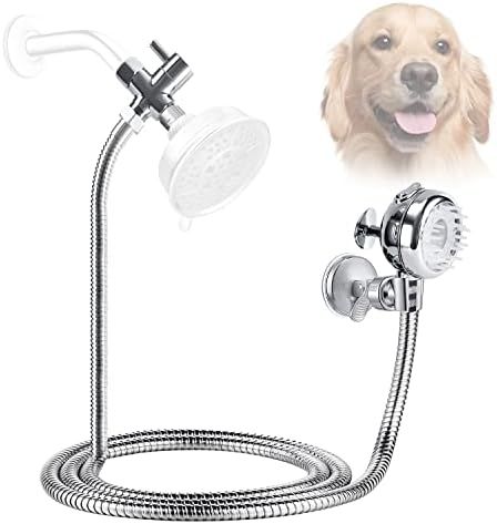Sneatup Pet Shower Set with Soft Brush Showerhead Sprayer , Hose, Diveter for Bathroom Shower Arm | Amazon (US)