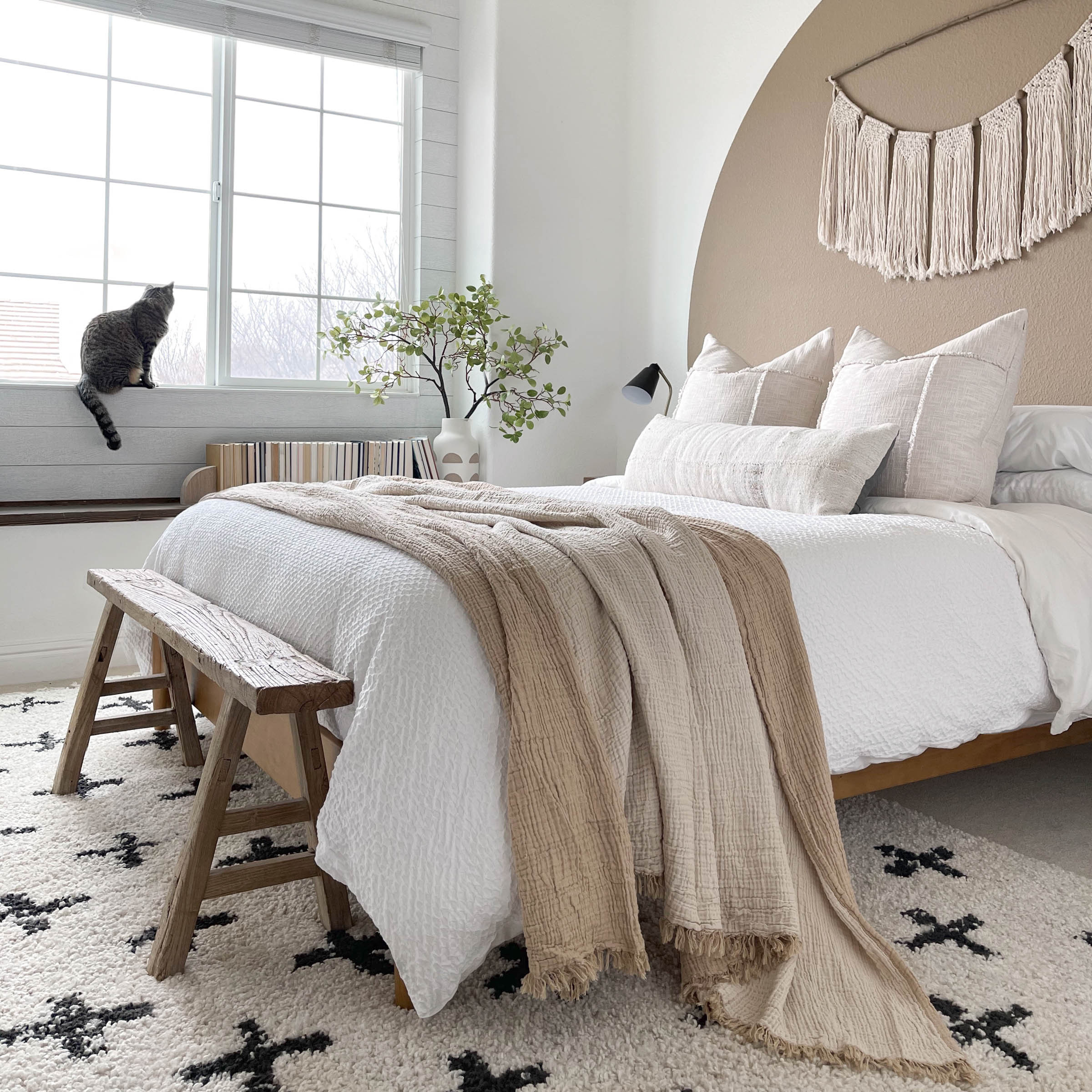 Joy | Four Layered Crinkle Muslin Bed Cover | The Loomia