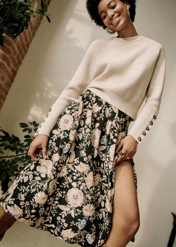 Alicia Skirt - Black polka dots - Viscose - Sézane | Sezane Paris