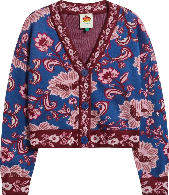 FARM Rio Flower Delicacy Jacquard Cardigan | Nordstrom | Nordstrom